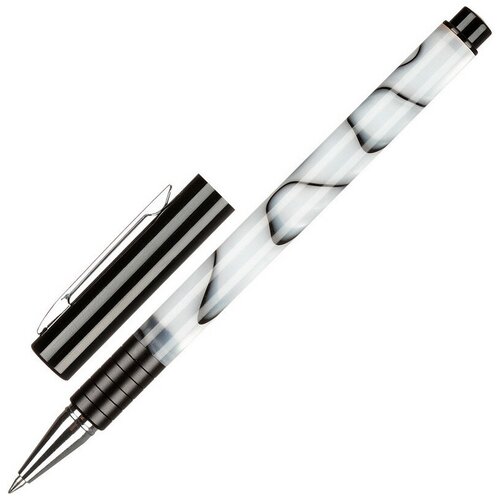 Ручка гелевая Attache Selection, корп. серый с выдел. под камень, син неавт