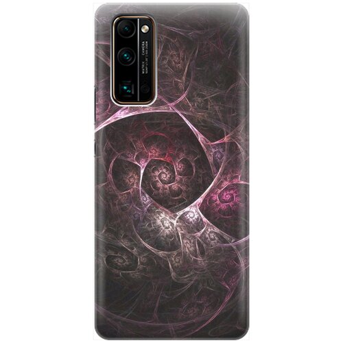 фото Ультратонкий силиконовый чехол-накладка для honor 30 pro+ с принтом "темная абстракция" gosso