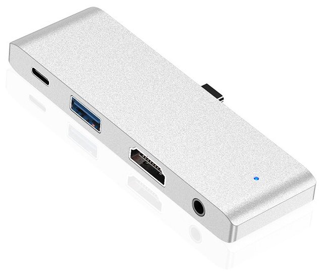 USB-концентратор (адаптер, переходник) Aluminum Type-C 4 в 1 (Silver) для MacBook 13