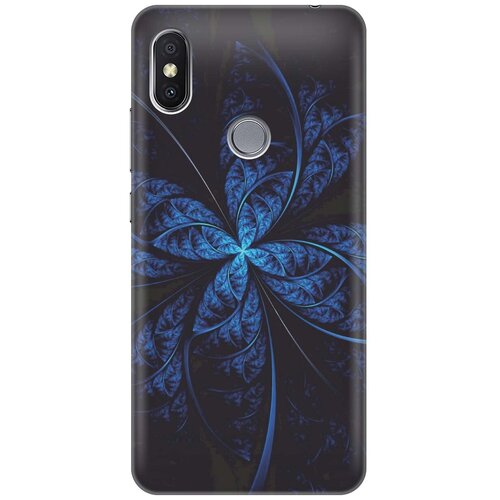 фото Re:paчехол - накладка artcolor для xiaomi redmi s2 с принтом "темно-синяя абстракция"