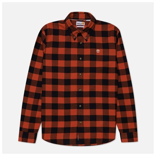 фото Мужская рубашка timberland mascoma river slim fit check оранжевый , размер xl