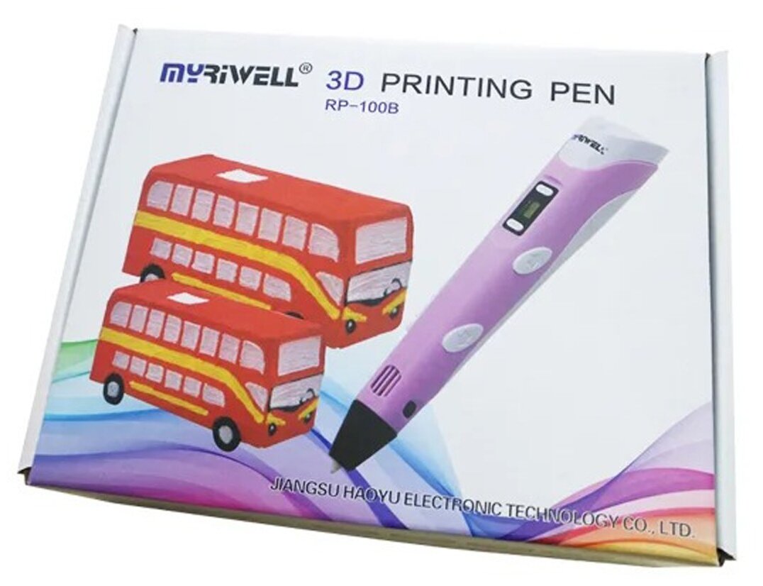 3D ручка MyRiwell RP100B (150м ABS пластик + трафареты 3d-pen-in)