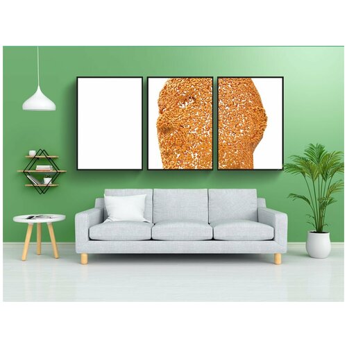 фото Набор модулных постеров для интерьера "голова, игральная кость, человек" 60x90 см. в тубусе, без рамки lotsprints