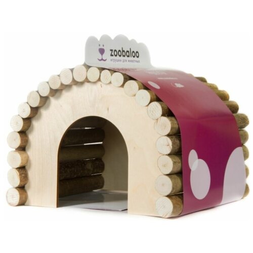 Zoobaloo Домик для грызунов деревянный (форма овальный) L: 23х15х17см (610) 0,74 кг 32080