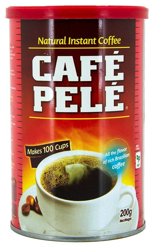 Кофе растворимый Cafe Pele, 200 г жестяная банка (Пеле)