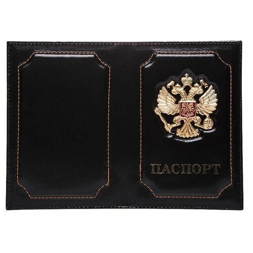 Обложка для паспорта , черный обложка для паспорта officespace натуральная кожа тип 1 2 черный тиснение герб kps 1689 176873