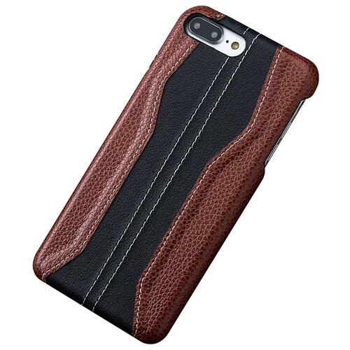 фото Чехол-накладка mypads premium для iphone 8/ iphone 7 (айфон 7) 4.7 из натуральной импортной кожи роскошная эксклюзивная панель с фактурной рельефной двухцветной прошивкой черно-коричневая