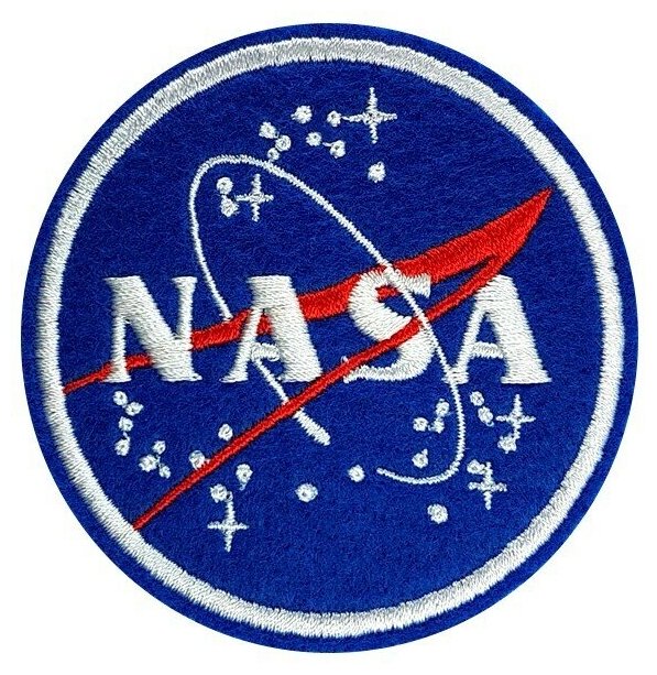 Нашивка "NASA белый кант" (шеврон, патч, декор, аппликация, заплатка) на липучке Velcro на одежду