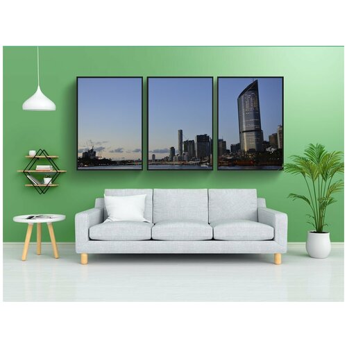фото Набор модулных постеров для интерьера "город, архитектуры, линия горизонта" 60x90 см. в тубусе, без рамки lotsprints