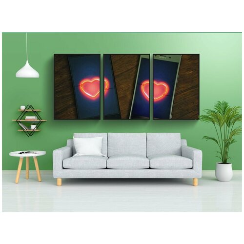 фото Набор модулных постеров для интерьера "любовь, связь, телефон" 60x90 см. в тубусе, без рамки lotsprints