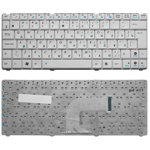 Клавиатура для ноутбука Asus N10 N10A N10C N10E N10J N10JC Series Г-образный Enter Белая без рамки PN V090262BS2 1012₽