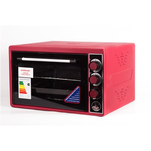 Электродуховка чудо пекарь ЭДБ-0124 цвет красный 39 л 1 противень толстый нержавеющий ТЭН повышенной мощности таймер гриль терморегулятор 886500₽