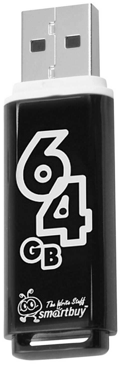 Smartbuy Glossy series 64GB USB 2.0 (черный) - фото №2