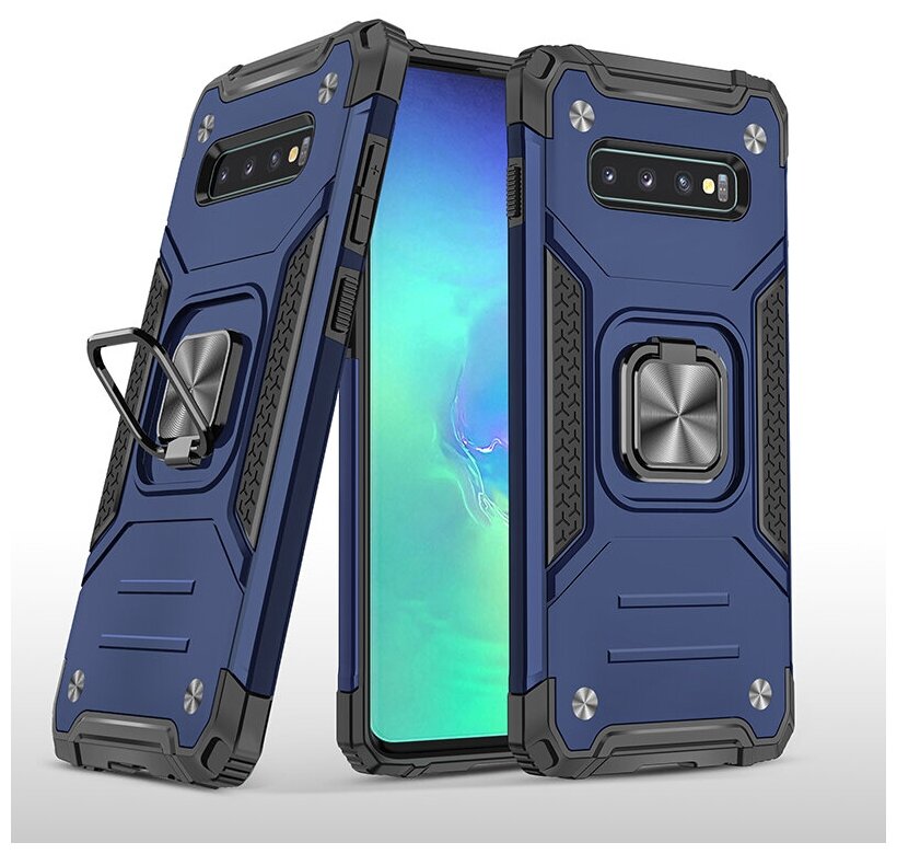 Противоударный чехол Legion Case для Samsung Galaxy S10 Plus синий