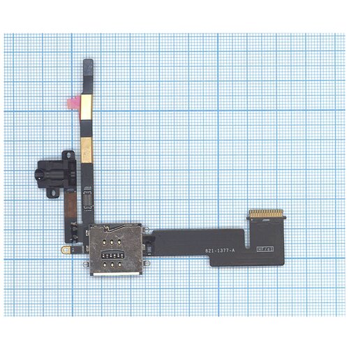 шлейф для ipad 2 3g сим коннектор разъем гарнитуры Шлейф аудио разъема с коннектором Sim карты для Apple iPad 2 (3G)