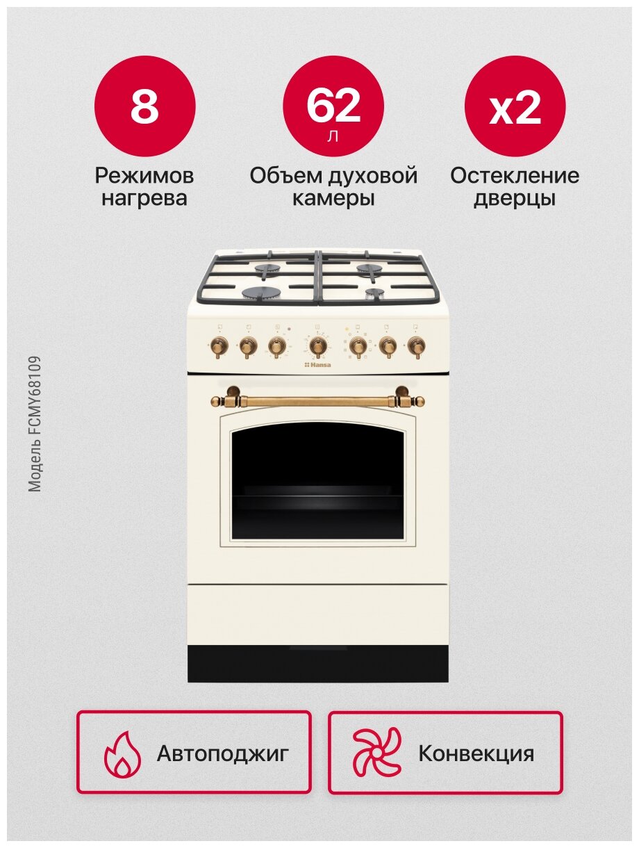 Плита газовая с электрической духовкой Hansa - фото №5