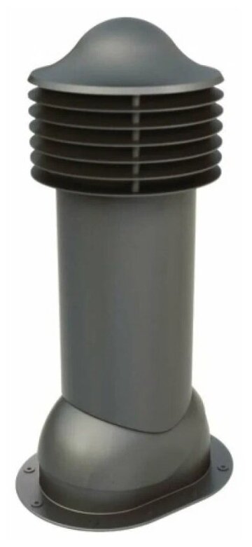 Вентиляционный выход 150мм/125мм для готовой мягкой и фальцевой кровли утепленный, Viotto RAL 7024 серый - фотография № 1