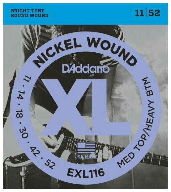 D'ADDARIO EXL116 Medium Top / Heavy Bottom 11-52 струны для электрогитары