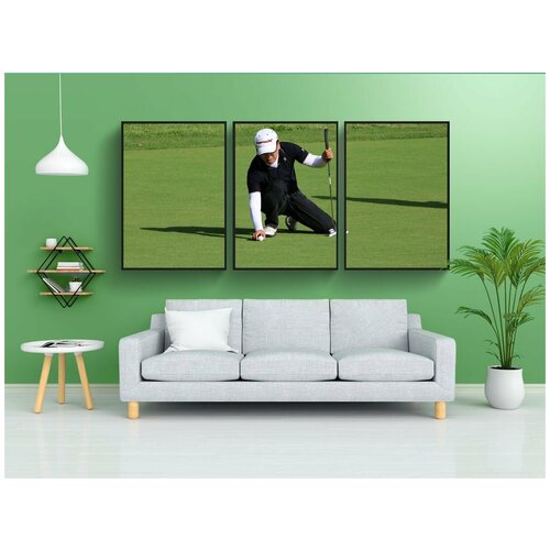 фото Набор модулных постеров для интерьера "гольф, поле для гольфа, трава" 60x90 см. в тубусе, без рамки lotsprints