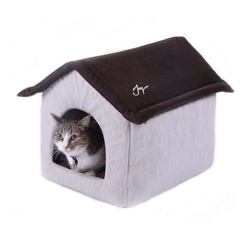 фото Домик для животных joy, 53х41х39, с подушкой и съемной крышей, домик для кошек и собак миниатюрных пород