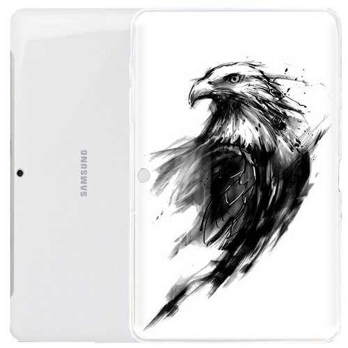 Чехол задняя-панель-накладка-бампер MyPads чб птица для Samsung Galaxy Tab 2 10.1 P5100/P5110 противоударный