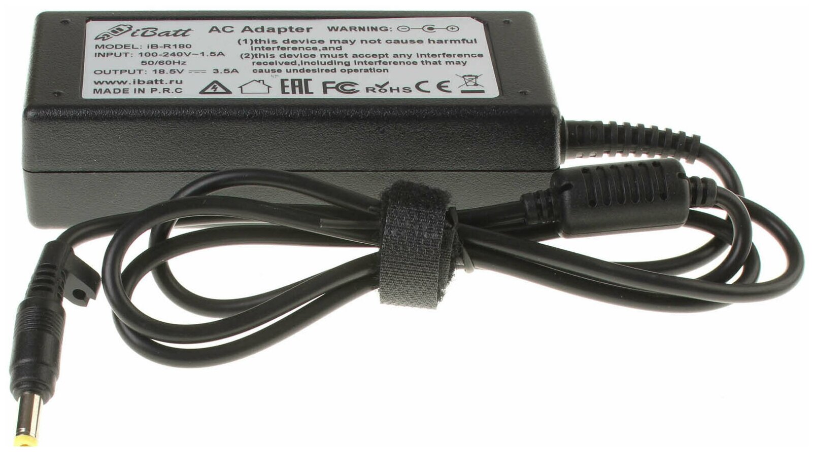 Блок питания iBatt iB-U10-R180 18,5V 3,5A, 65W, 4.8*1.7 mm для HP-Compaq Presario M2300, Presario X1460US, Evo N620, G5003EA, G5050ET, Mini 1013TU, Mini 1019TU, nx6130, nx6140, Pavilion dm3-1030us, Pavilion dv4000, Pavilion dm3-2030er,