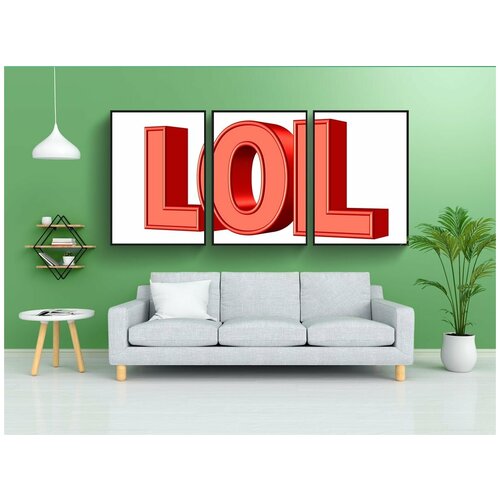 фото Набор модулных постеров для интерьера "№, смех, громко" 60x90 см. в тубусе, без рамки lotsprints