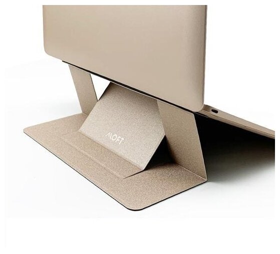 Переносная клейкая подставка для ноутбука "MOFT LAPTOP STAND", с 2 положениями, многоразовая, Gold