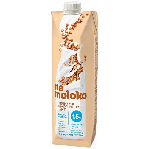 Гречневый напиток nemoloko Классическое лайт 1.5%, 1 л (12 штук)
