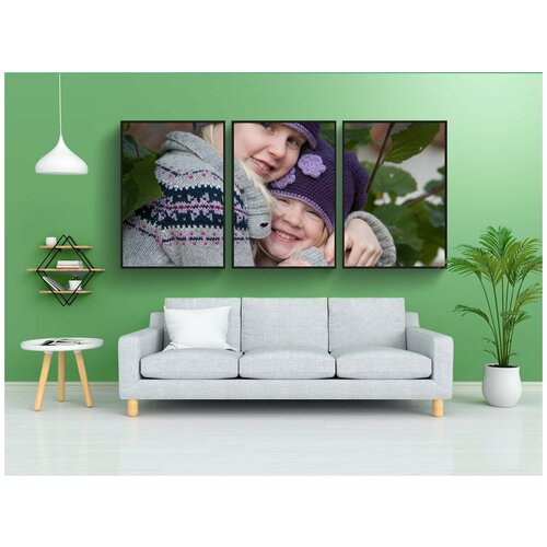 фото Набор модулных постеров для интерьера "дети, братья и сестры, обнимать" 60x90 см. в тубусе, без рамки lotsprints