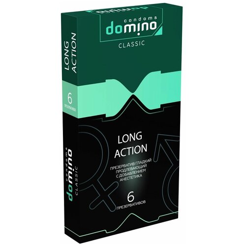 Презервативы с пролонгирующим эффектом DOMINO Classic Long action - 6 шт. гель любрикант услада с провитамином в5 – 60 мл