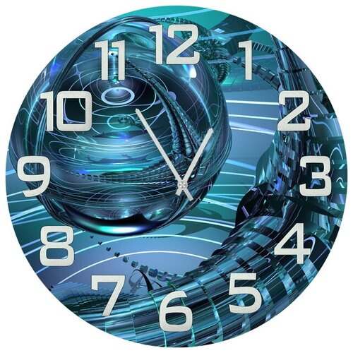 фото Svs настенные часы svs 3001641 сфера в синей абстракции