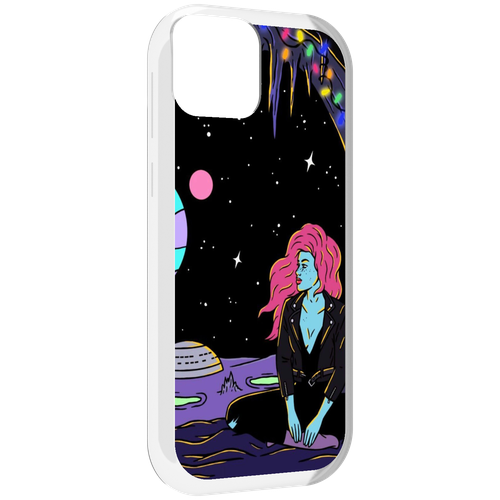 Чехол MyPads девушка с красными волосами в космосе женский для UleFone Note 6 / Note 6T / Note 6P задняя-панель-накладка-бампер