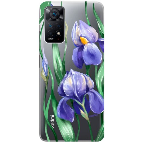 Силиконовый чехол на Xiaomi Redmi Note 11 Pro, Сяоми Редми Ноут 11 Про с 3D принтом Amazing Irises прозрачный чехол книжка на xiaomi redmi note 8 pro сяоми редми ноут 8 про с 3d принтом amazing irises золотистый