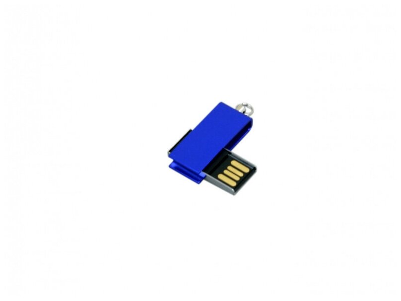 Металлическая флешка с мини чипом в цветном корпусе (4 Гб / GB USB 2.0 Синий/Blue minicolor1 Flash drive)