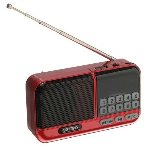 Радиоприемник Perfeo ASPEN FM 875-108 МГц MP3 USB microSD Li-ion 1200 мАч красный 116400₽