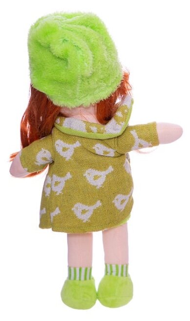 Кукла ABtoys Мягкое сердце, рыжая в зелёном пальто, мягконабивная, 36 см M6023