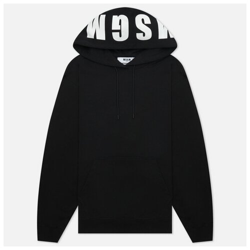 Женская толстовка MSGM Maxilogo Basic Unbrushed Hoodie чёрный, Размер S