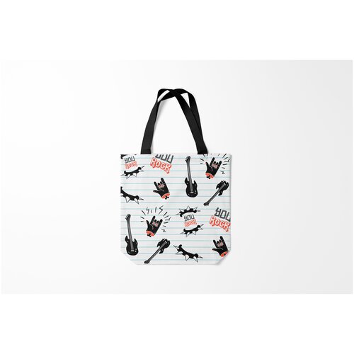 фото Сумка-шоппер / 40х40 см / рок / разный ты рокер burnettie