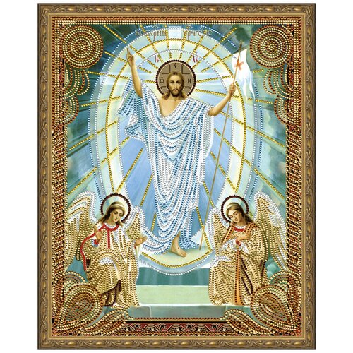 Картина 5D мозаика с нанесенной рамкой Molly арт. KM0717 Воскресение Христово (9 цветов) 40х50 см