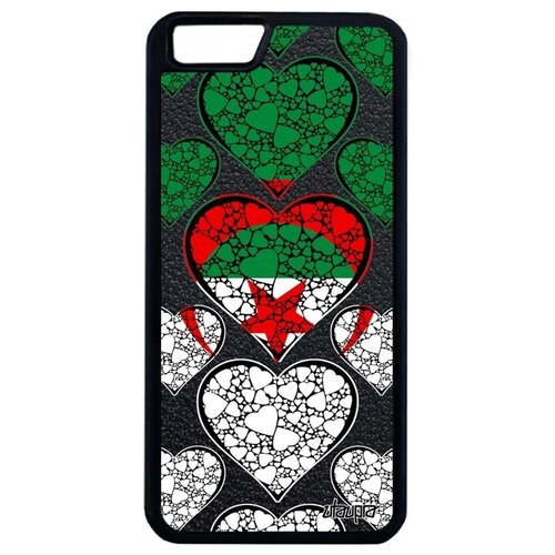 фото Противоударный чехол на смартфон // iphone 6 plus // "флаг алжира с сердцем" страна патриот, utaupia, цветной
