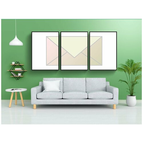 фото Набор модулных постеров для интерьера "письмо, почтовое отделение, электронная почта" 60x90 см. в тубусе, без рамки lotsprints