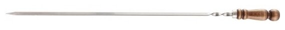 Шампур плоский, 700х10х2,5 мм, с деревянной лакир. рукояткой, нерж. сталь, Camping, PALISAD 69655 - фотография № 4