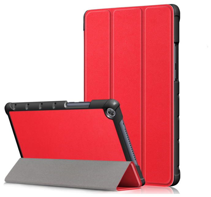 Чехол-обложка MyPads для HUAWEI MediaPad M5 Lite 8 64Gb LTE / HUAWEI MediaPad M5 Lite 8 64Gb WiFi тонкий умный кожаный на пластиковой основе с тр.