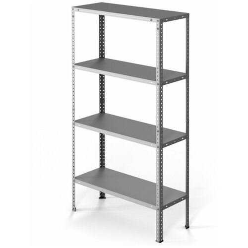 Стеллаж из оцинкованного металла 4 полки 30 х 75 х 145 см Универсальный легкий сборный стеллаж для дома дачи комнаты кладовки кухни гаража мастерской под обустройство балкона для растений цветов и рассады 5639₽