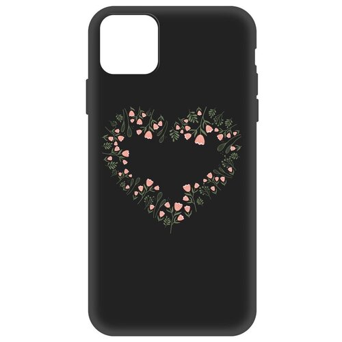 Чехол-накладка Krutoff Soft Case Женский день - Цветочное сердце для Apple iPhone 11 Pro Max черный чехол накладка krutoff soft case женский день цветочное сердце для apple iphone 11 pro max черный