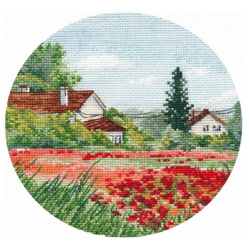 фото Набор для вышивания (крестом) овен миниатюра. маки , 15x15см