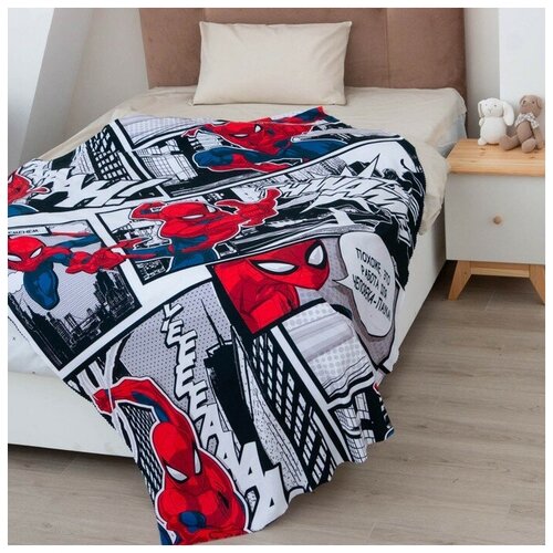 Плед 15-спальный 140х210 Флисовый Полиэстер Человек-Паук 1708₽