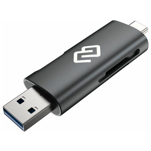 Устройство чтения карт памяти USB 2.0/Type C Digma CR-СU2520-G серый