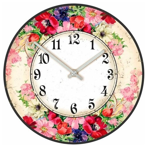 фото Svs настенные часы svs 3501030 flowers ассорти из цветов